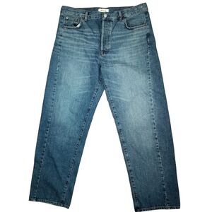 Madewell Pieced Barrel Leg Jeans Blue Denim Button Fly Women's  36 W / 30.5L